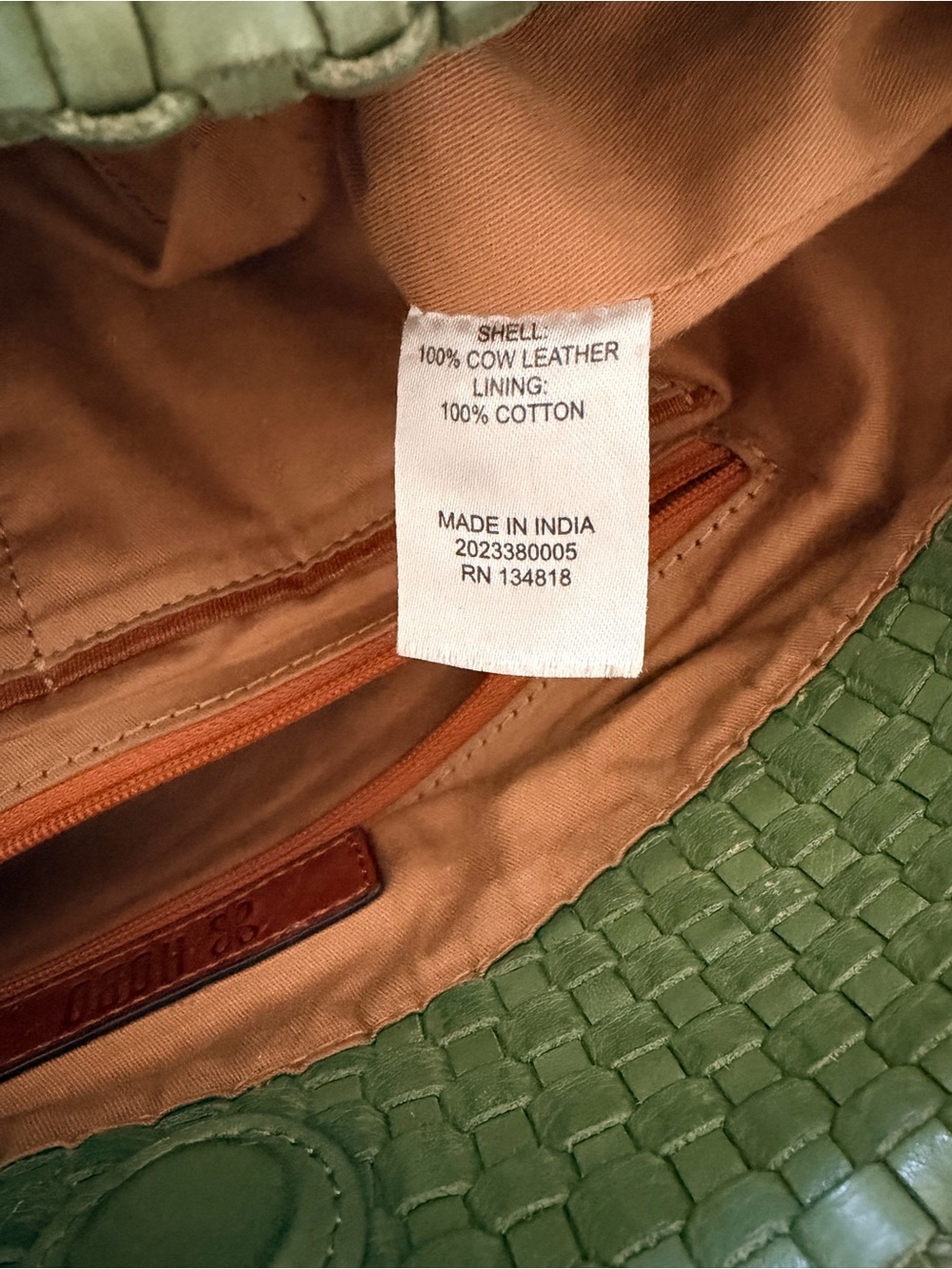 HOBO Woven Leather Crossbody/Shoulder Bag Olive Green - Picture 10 of 12